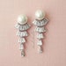 Bride Earrings for Wedding Day, Pearl And Diamond Earrings, Bridal Statement Earrings, 1920s Dangle Drop, Bridal Jewelry 
