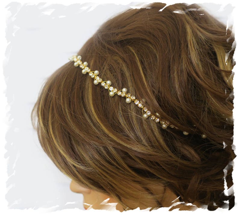 Simple Gold Wedding Headband Flower Girl Hair Accessories Etsy