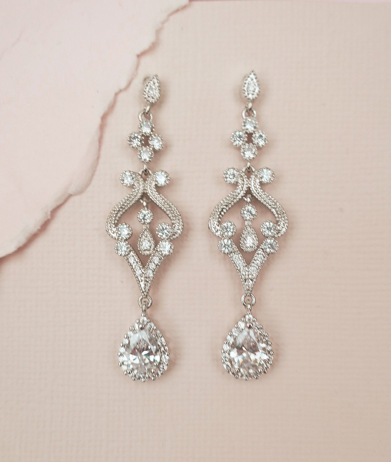 Vintage Earrings Wedding Jewelry Art Deco Bridal Earrings in Etsy