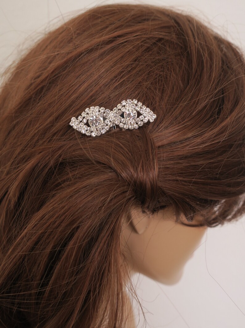 Crystal Bow Hair Clip Marquise Hair Pins Small SIde Bridal | Etsy