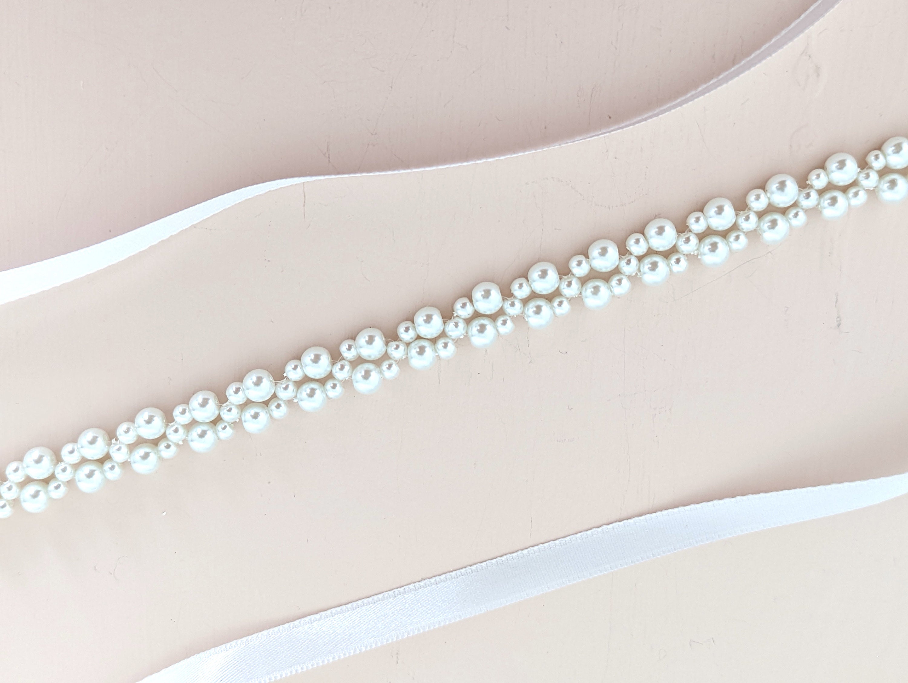 Pearl Bridal Belt, Pearl Sash, Sparkly Belt, Wedding Dress Belt, Pearl  Wedding Belt 1.5 Inches Wide ALICE 