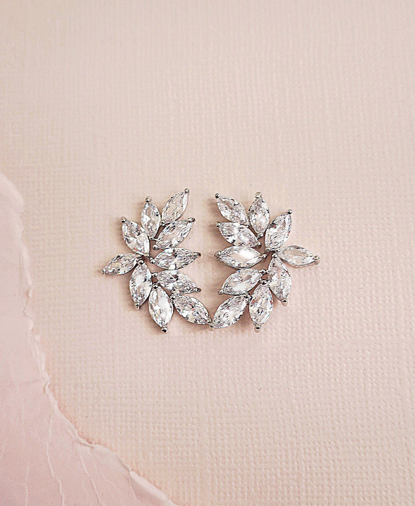 Crystal Bridal Earrings Wedding Earrings 1 Leaf Cluster | Etsy