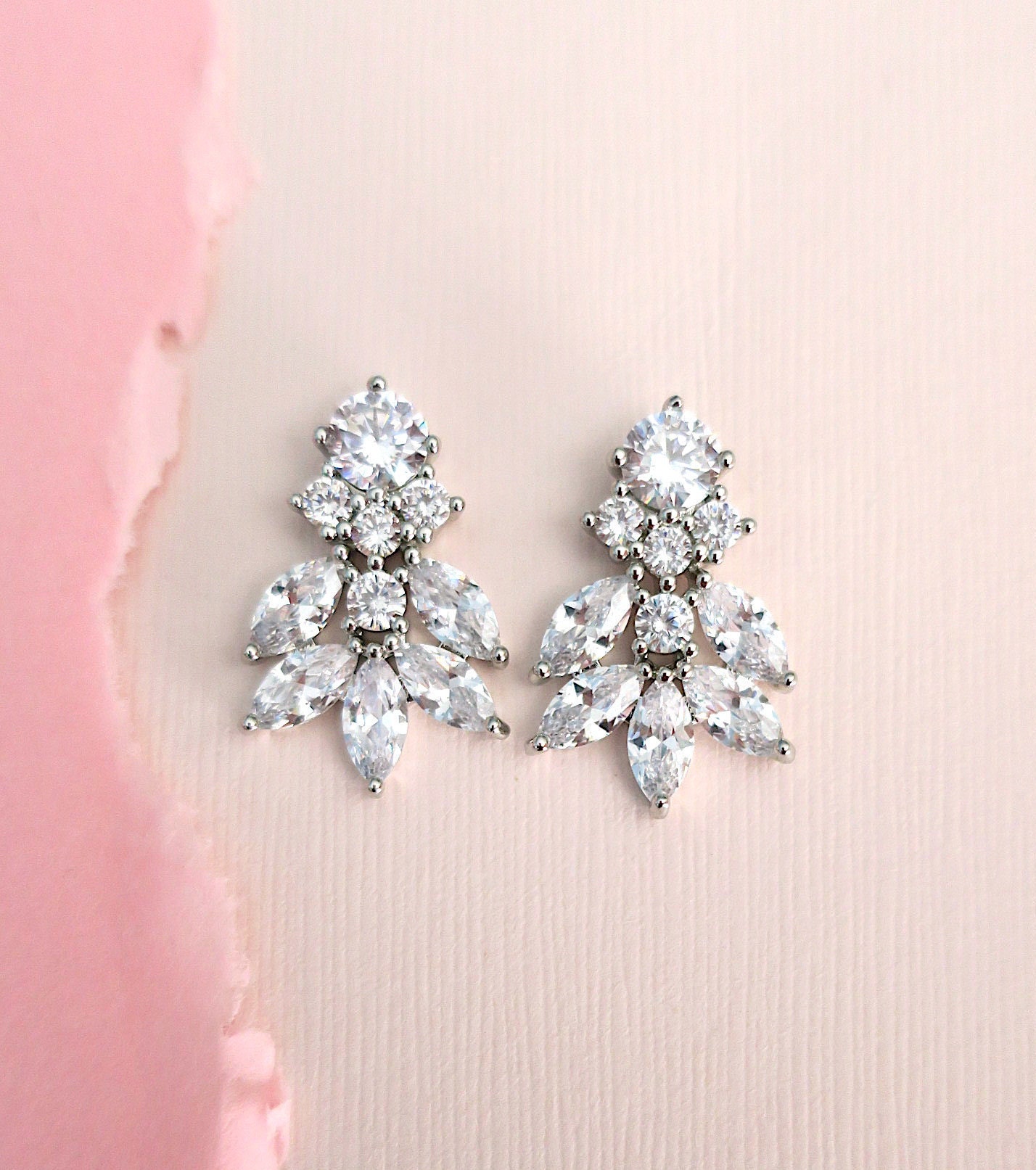 Boho Bridal Earrings Silver Wedding Earrings for Brides | Etsy
