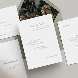 Modèle de suite de faire-part de mariage poétique - téléchargement immédiat