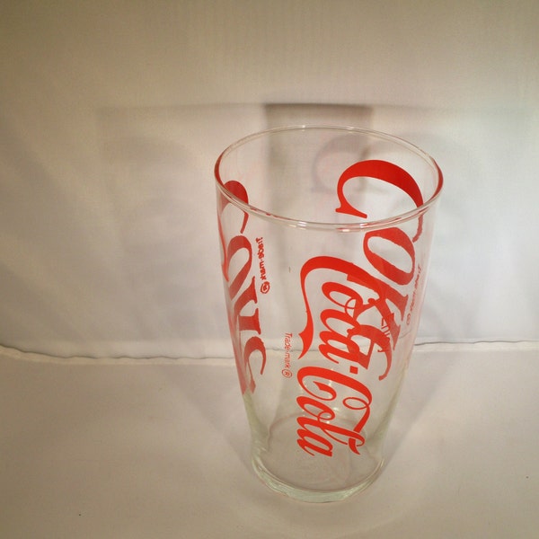 Coke Glassware, Coke Collectable, Vintage Glassware, Coca Cola Memorabilia, Large Mouth Coca Cola Glass