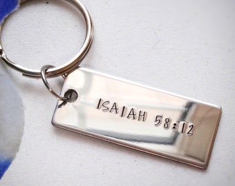 Custom Personalized Stamped Key Chain -Stainless Steel