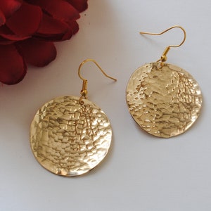 Hammered Brass Earrings