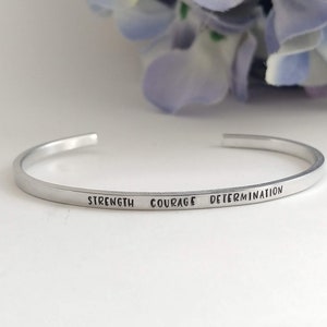 Thin Stamped Metal Cuff Bracelets Personalized - Etsy