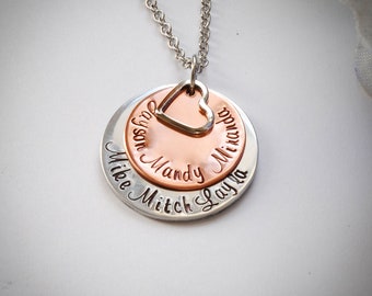 Mixed Metal Mother's Name Necklace