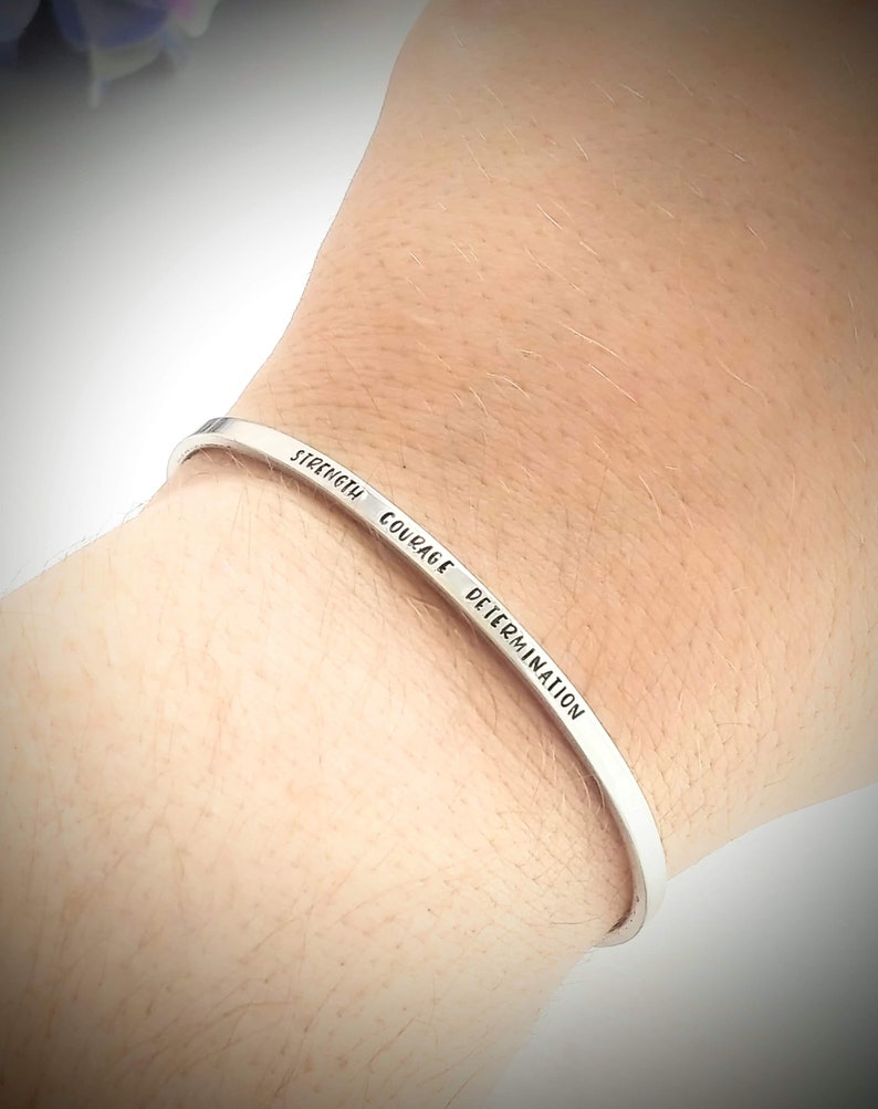 Thin Stamped Metal Cuff Bracelets Personalized Etsy Canada