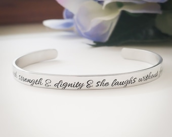 Proverbs 31 Scripture Stamped Metal Bracelet