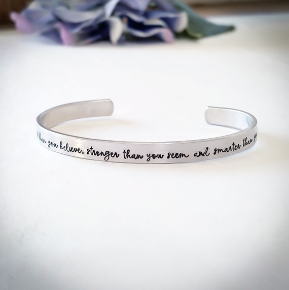 Braver Than You Believe Stronger Than You Seem Stamped Cuff - Etsy