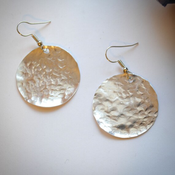 Hammered Metal Circle Earrings Hammered Metal Circle Earrings