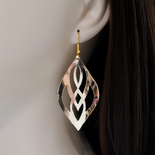 Hand Cut Jeweler's Brass Earrings