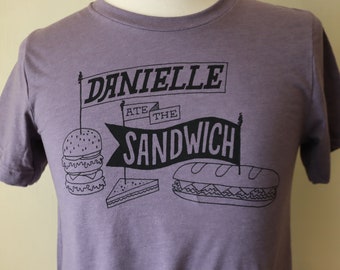 Purple Sandwich Flag T-shirt by Danielle Ate the Sandwich