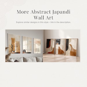 Juego de 3 piezas de arte mural abstracto japonés, tríptico imprimible en beige neutro y negro, decoración minimalista con paisaje texturizado, descarga instantánea imagen 9