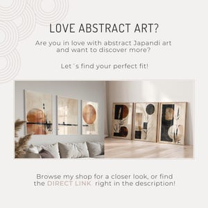 This picture provides a preview of additional items available in the shop when searching for abstract Japandi art.
