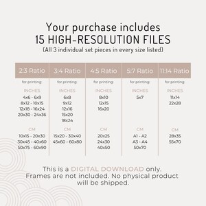 Picture showing at which sizes you can print your artwork. It´s ready to be printed in all common sizes, so you can choose the perfect dimensions to suit your space.