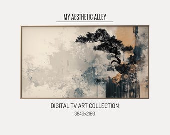 Japandi Tree Samsung Frame TV Art: Wabi-Sabi Zen Screensaver (Digital Download)