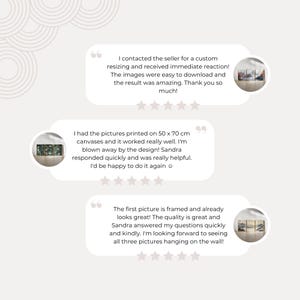 The picture shows a couple of customer reviews, giving a 5 star rate for the service and products.