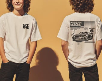 Nissan Skyline R34 Shirt  JDM Car Kids Tee, GTR Shirt for Boys, Japanese Car Gift, Bella Canvas Youth Tee, R34 Skyline shirt for Kids