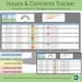 Issues and Concerns Tracker Spreadsheet, Excel Project Management ...