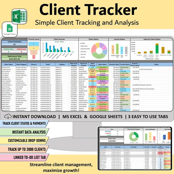 Therapist Client Tracker Excel - Etsy