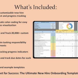New Hire Onboarding Checklist, HR Excel & Google Spreadsheet Template ...
