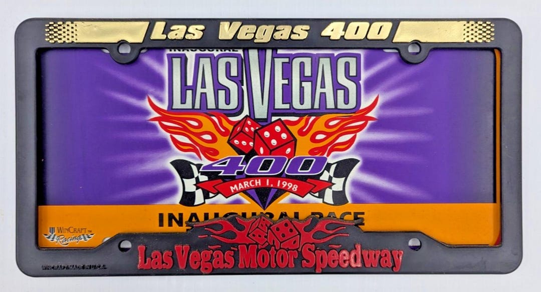 Lv Racing Plate NASCAR Inaugural Las Vegas 400 Vinyl Plastic License Plate W Frame 03 ...