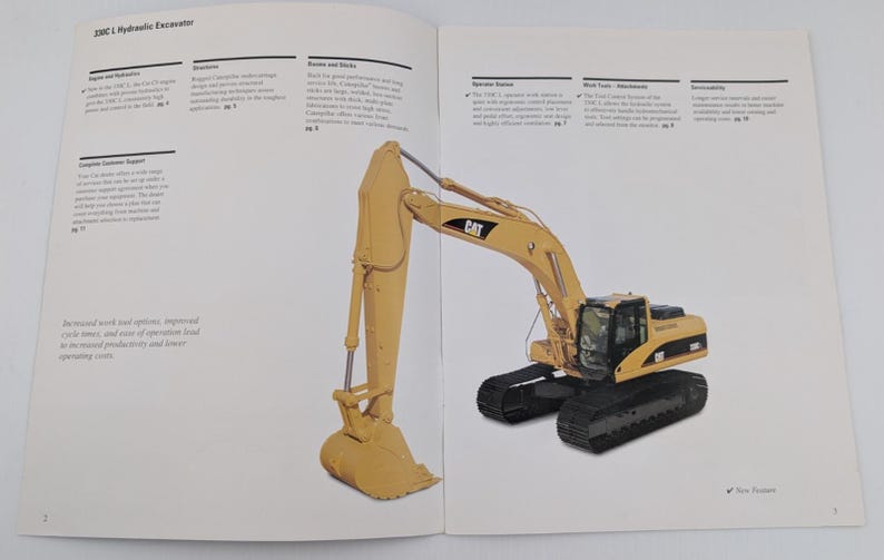 330C L CAT Excavator Caterpillar Sales Brochure Booklet 2002 image 2