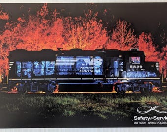 Vintage Railroad Norfolk Southern NS Safety & Service Poster