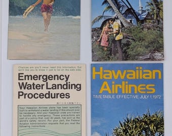 Vintage Hawaiian Airlines Brochure Booklet Assorted Lot Of 4