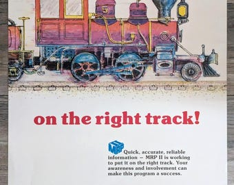 Vintage MRP II McDonnell Douglas On The Right Track! Poster Advertising