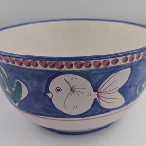Vietri Solimene Campagna Pesce Fish Blue Ceramic Serving Bowl 10” Italy