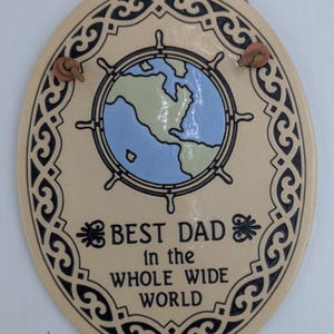 Genuine Trinity Pottery USA Handcrafted Best Dad in the Whole Wide World Plaque