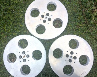Vintage Metal Movie Reel 15” Diameter Lot of 3