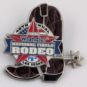 2006 Rodeo Wrangler National Finals Pin Cowboy Boot & Spur Las Vegas PRCA