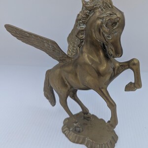 Vintage Solid Brass Pegasus Flying Horse Greek Mythology Statue Figure 3 lbs.