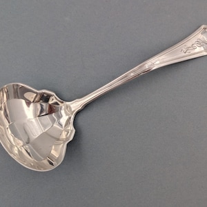 R Wallace & Sons Washington Sterling Silver Gravy Sauce Ladle 7" Monogramed 77g