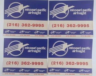 Missouri Pacific Airfreight Railroad Sticker Decal Advertisement Lot of 4