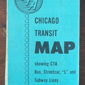 Brochure CTA vintage de la carte des transports en commun de Chicago