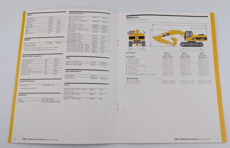 330C L CAT Excavator Caterpillar Sales Brochure Booklet 2002 image 4