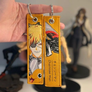 Anime Embroided Jet Tag Keychain Reverse