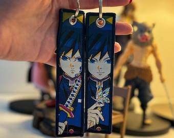 Anime Embroided Jet Tag Keychain Reverse