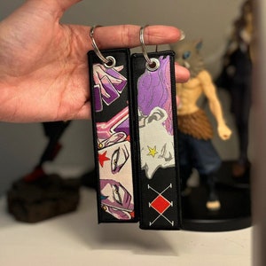 SPEND EUR12 = FREE SHIPPING  Anime Embroided Jet Tag Keychain Reverse