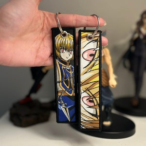 Anime Embroided Jet Tag Keychain Reverse
