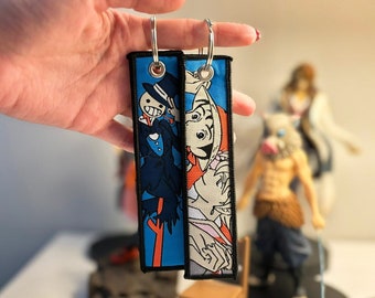 Anime Embroided Jet Tag Keychain Reverse