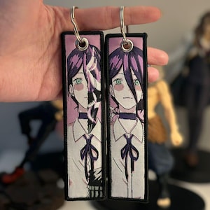 Anime Embroided Jet Tag Keychain Reverse