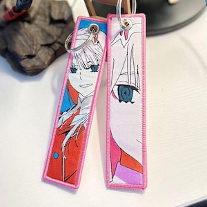 Anime Broderad Jet Tag Nyckelring Omvänd
