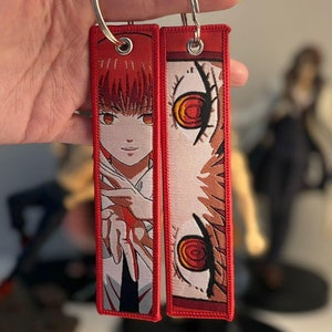 Anime Embroided Jet Tag Keychain Reverse